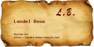 Lendel Bese névjegykártya